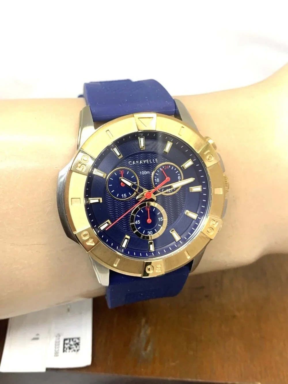 Caravelle Bulova Men's Watch 45B161 Aqualuxx Quartz Chronograph Blue Dial 44mm
